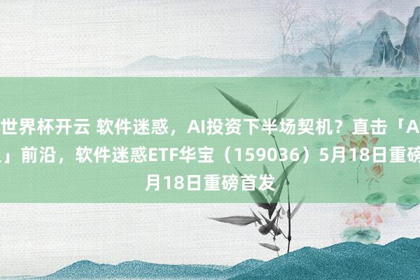 世界杯开云 软件迷惑，AI投资下半场契机？直击「AI旁边」前沿，软件迷惑ETF华宝（159036）5月18日重磅首发