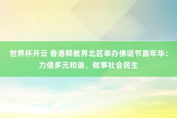 世界杯开云 香港释教界北区举办佛诞节嘉年华：力倡多元和谐，做事社会民生