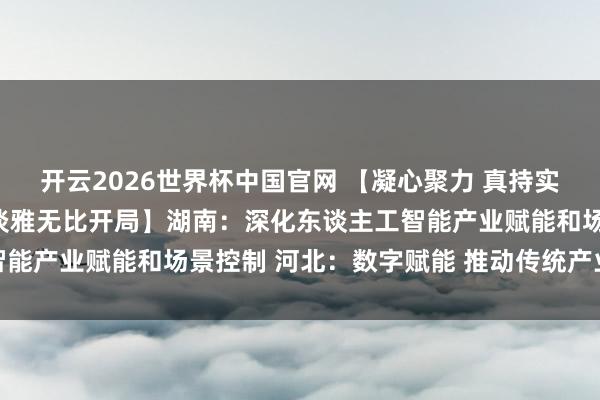 开云2026世界杯中国官网 【凝心聚力 真持实干 悉力达成“十五五”淡雅无比开局】湖南：深化东谈主工智能产业赋能和场景控制 河北：数字赋能 推动传统产业转型升级