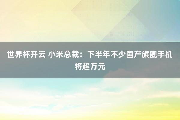世界杯开云 小米总裁：下半年不少国产旗舰手机将超万元