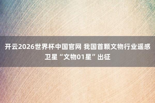 开云2026世界杯中国官网 我国首颗文物行业遥感卫星“文物01星”出征