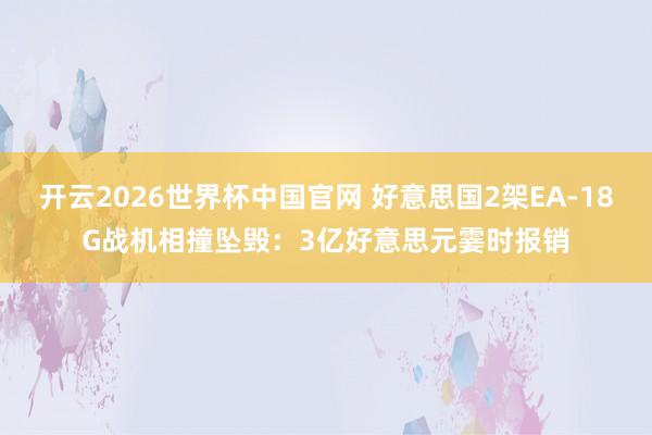 开云2026世界杯中国官网 好意思国2架EA-18G战机相撞坠毁：3亿好意思元霎时报销