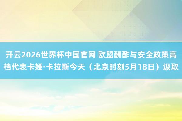 开云2026世界杯中国官网 欧盟酬酢与安全政策高档代表卡娅·卡拉斯今天（北京时刻5月18日）汲取