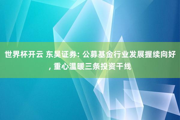 世界杯开云 东吴证券: 公募基金行业发展握续向好， 重心温暖三条投资干线