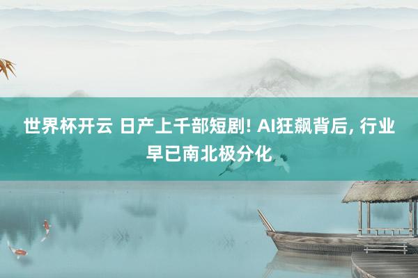世界杯开云 日产上千部短剧! AI狂飙背后， 行业早已南北极分化