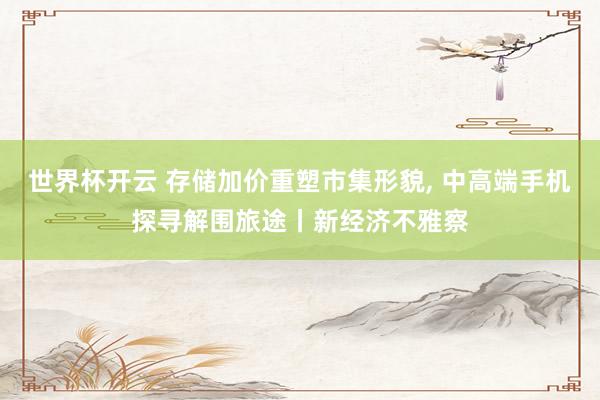 世界杯开云 存储加价重塑市集形貌， 中高端手机探寻解围旅途丨新经济不雅察