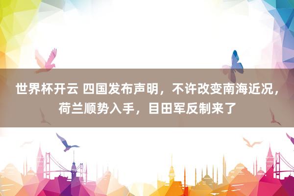 世界杯开云 四国发布声明，不许改变南海近况，荷兰顺势入手，目田军反制来了
