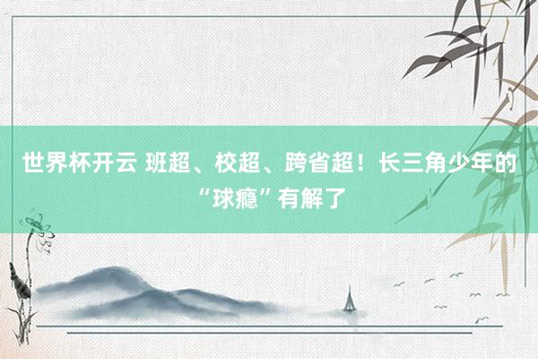 世界杯开云 班超、校超、跨省超！长三角少年的“球瘾”有解了