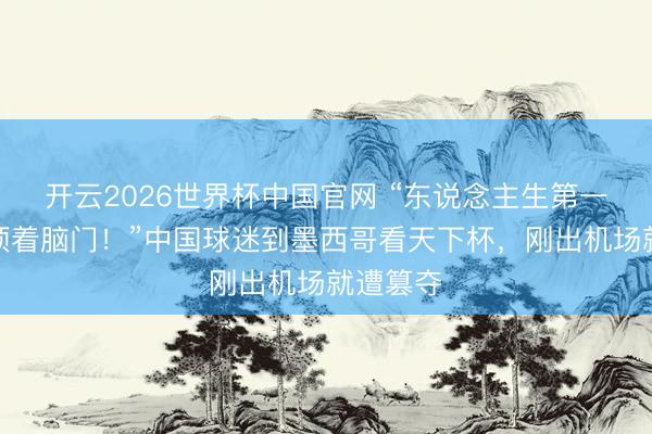 开云2026世界杯中国官网 “东说念主生第一次被枪顶着脑门！”中国球迷到墨西哥看天下杯，刚出机场就遭篡夺
