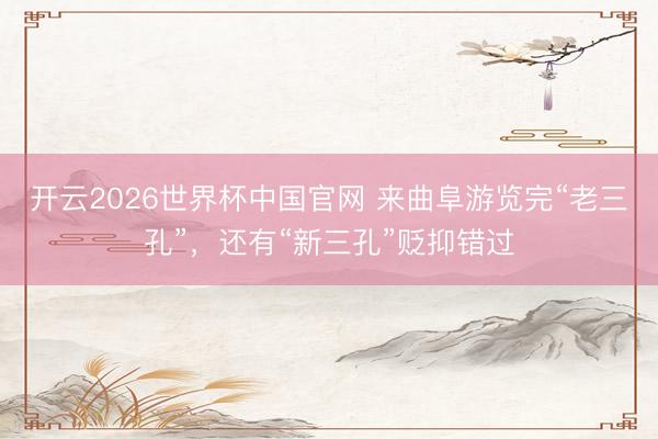 开云2026世界杯中国官网 来曲阜游览完“老三孔”，还有“新三孔”贬抑错过