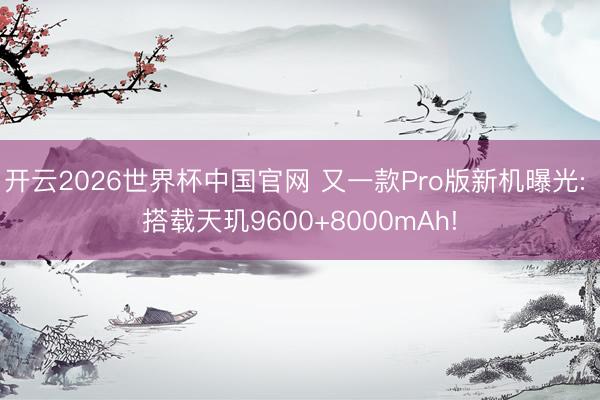 开云2026世界杯中国官网 又一款Pro版新机曝光: 搭载天玑9600+8000mAh!